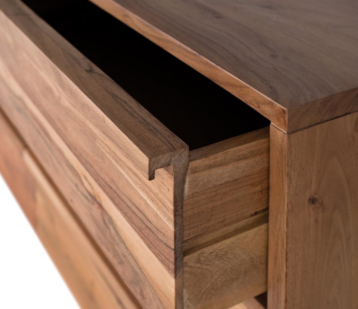 GINER Y COLOMER Aparador de seis cajones en madera de acacia natural